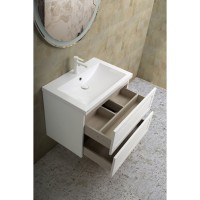 Тумба под раковину Art&Max AM-Platino-580-2C-SO-BL, 58 см подвесная, белый глянцевый