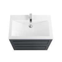 Тумба под раковину Art&Max AM-Platino-580-2C-SO-GM, 58 см подвесная, серый матовый