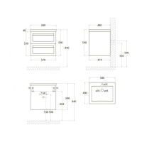 Тумба под раковину Art&Max Platino 58 см подвесная, черный матовый, AM-Platino-580-2C-SO-NM
