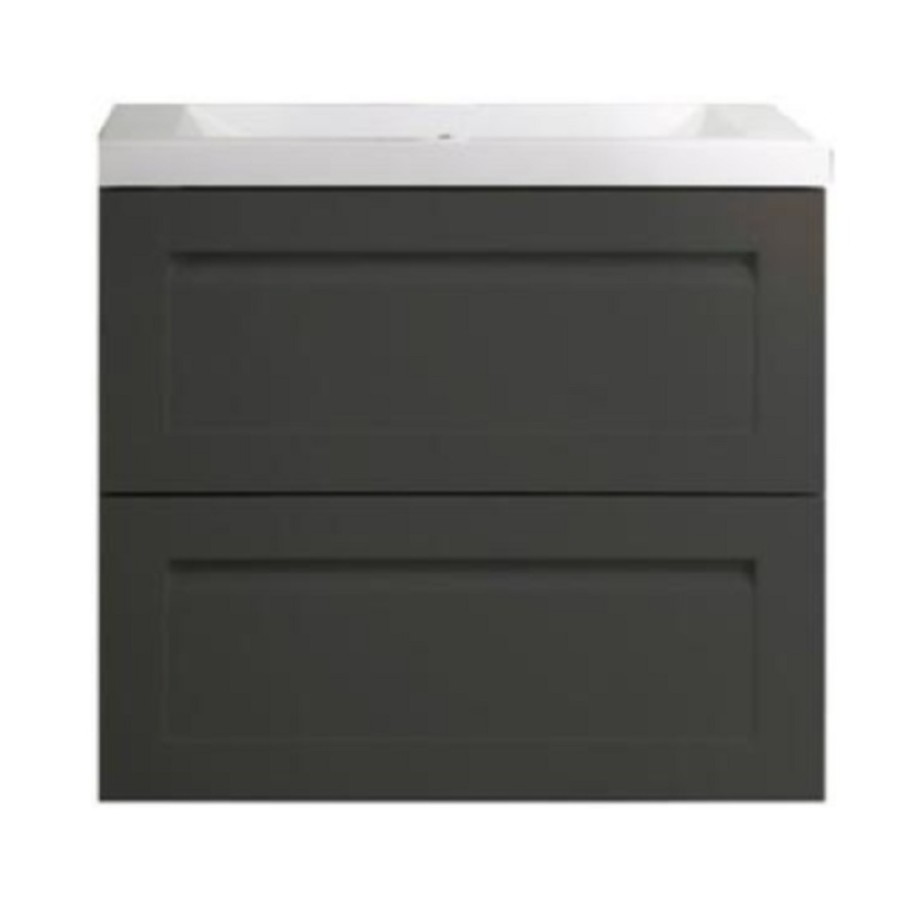 Тумба под раковину Art&Max Platino AM-Platino-600-2C-SO-GM-Cer, 60 см, подвесная, цвет черный матовый