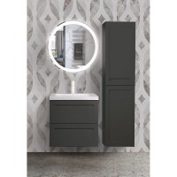 Тумба под раковину Art&Max Platino AM-Platino-600-2C-SO-GM-Cer, 60 см, подвесная, цвет черный матовый