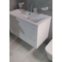 Тумба под раковину Art&Max AM-Platino-750-2C-SO-BL, 75 x 48 x 55 см подвесная, белый глянцевый