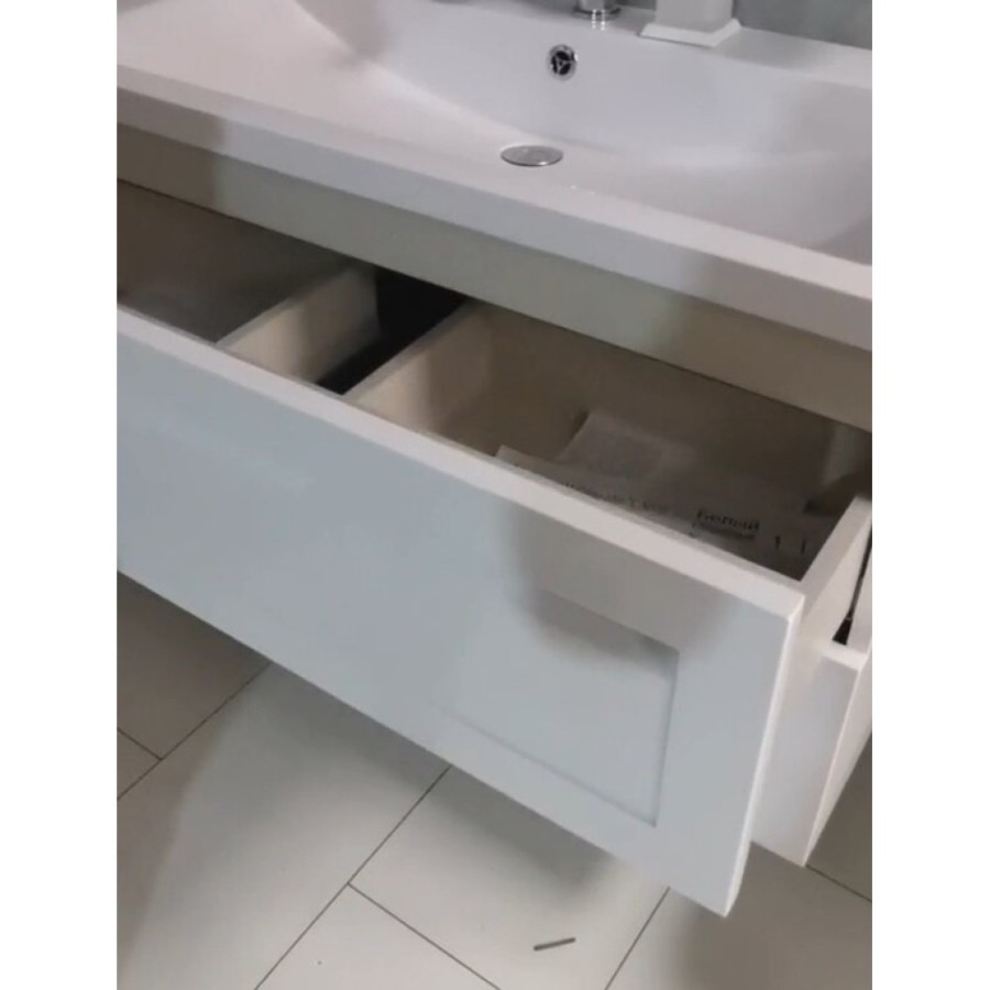 Тумба под раковину Art&Max AM-Platino-750-2C-SO-BL, 75 x 48 x 55 см подвесная, белый глянцевый