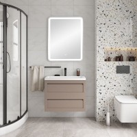 Тумба под раковину Art&Max Platino 75 см подвесная, бежевый матовый, AM-Platino-750-2C-SO-CM