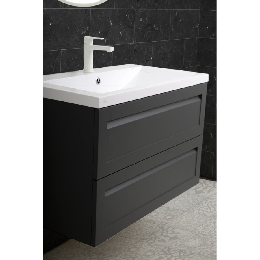 Тумба под раковину Art&Max AM-Platino-750-2C-SO-GM, 75 x 48 x 55 см подвесная, серый матовый