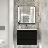 Тумба под раковину Art&Max Platino 75 см подвесная, черный матовый, AM-Platino-750-2C-SO-NM