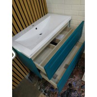 Тумба под раковину Art&Max Platino 75 см подвесная, бирюзовый матовый, AM-Platino-750-2C-SO-TM