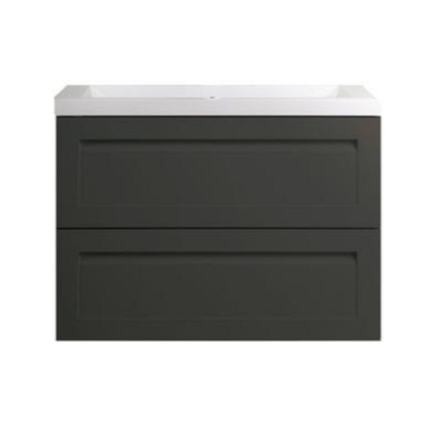 Тумба под раковину Art&Max Platino AM-Platino-800-2C-SO-GM-Cer, 80 см, подвесная, цвет черный матовый