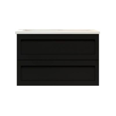 Тумба под раковину Art&Max Platino AM-Platino-800-2C-SO-NM-Cer, 80 см, подвесная, цвет черный матовый