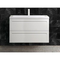 Тумба под раковину Art&Max Platino AM-Platino-900-2C-SO-BL-Cer, 90 см, подвесная, цвет белый глянцевый