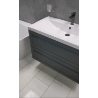 Тумба под раковину Art&Max AM-Platino-900-2C-SO-GM, 90 x 49 x 55 см подвесная, серый матовый