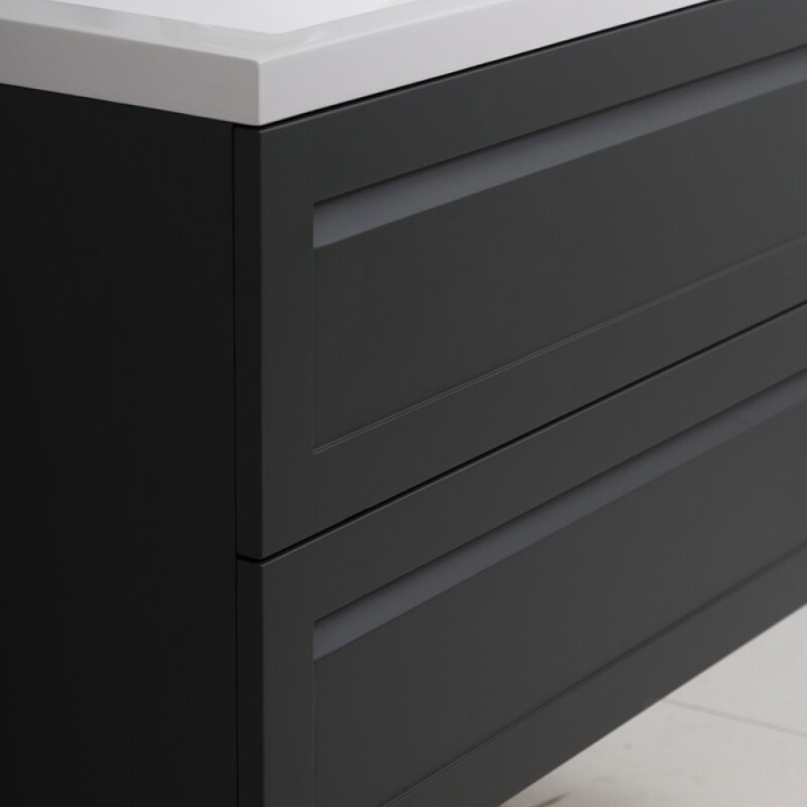Тумба под раковину Art&Max AM-Platino-900-2C-SO-GM, 90 x 49 x 55 см подвесная, серый матовый