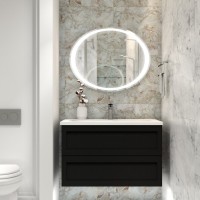 Тумба под раковину Art&Max AM-Platino-900-2C-SO-GM, 90 x 49 x 55 см подвесная, серый матовый