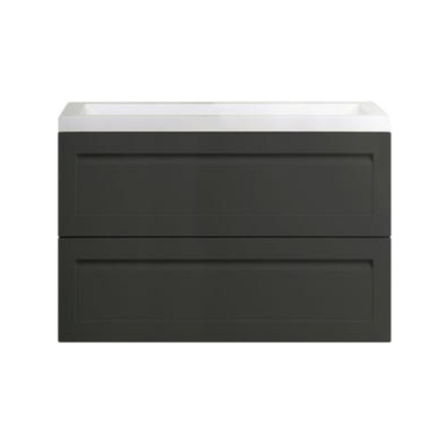 Тумба под раковину Art&Max Platino AM-Platino-900-2C-SO-GM-Cer, 90 см, подвесная, цвет черный матовый