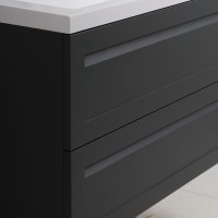 Тумба под раковину Art&Max Platino AM-Platino-900-2C-SO-GM-Cer, 90 см, подвесная, цвет черный матовый