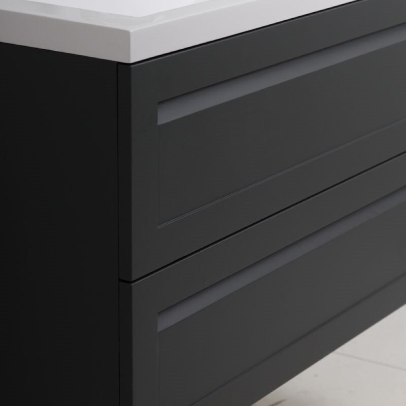 Тумба под раковину Art&Max Platino AM-Platino-900-2C-SO-GM-Cer, 90 см, подвесная, цвет черный матовый