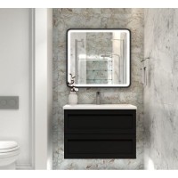 Тумба под раковину Art&Max Platino 90 см подвесная, черный матовый, AM-Platino-900-2C-SO-NM