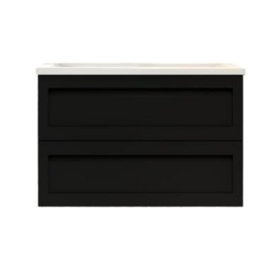Тумба под раковину Art&Max Platino AM-Platino-900-2C-SO-NM-Cer, 90 см, подвесная, цвет черный матовый