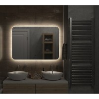 Зеркало Art&Max Ravenna AM-Rav-1000-700-DS-F, 100 см, LED-подсветка, датчик движения, бесконтактный сенсор, цвет белый