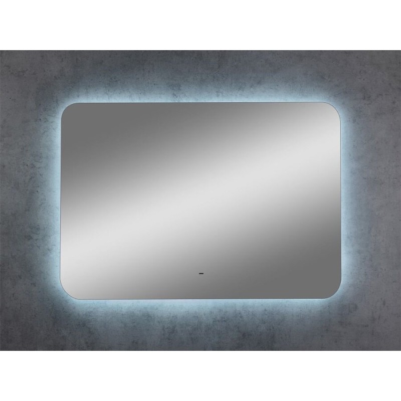 Зеркало Art&Max Ravenna AM-Rav-1000-700-DS-F, 100 см, LED-подсветка, датчик движения, бесконтактный сенсор, цвет белый