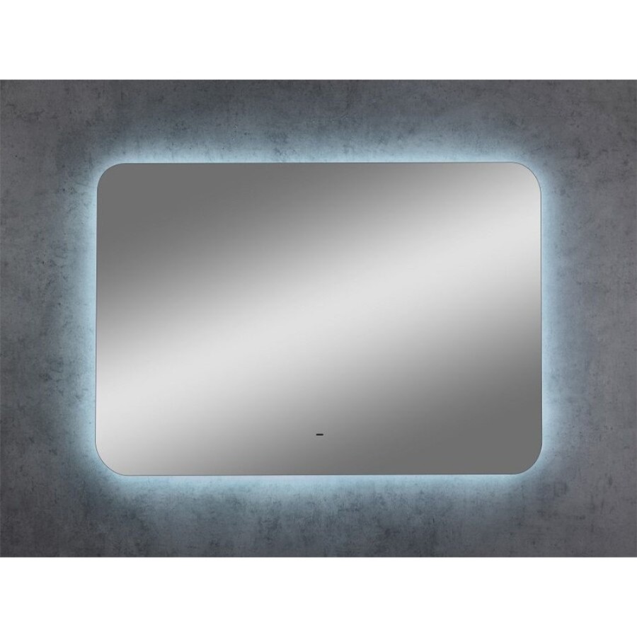 Зеркало Art&Max Ravenna AM-Rav-1000-700-DS-F, 100 см, LED-подсветка, датчик движения, бесконтактный сенсор, цвет белый