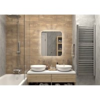 Зеркало Art&Max Ravenna AM-Rav-600-700-DS-F, 60 см, LED-подсветка, датчик движения, бесконтактный сенсор, цвет белый
