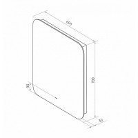 Зеркало Art&Max Ravenna AM-Rav-600-700-DS-F, 60 см, LED-подсветка, датчик движения, бесконтактный сенсор, цвет белый