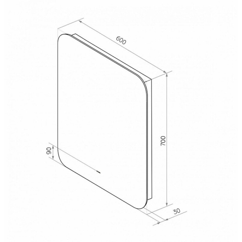 Зеркало Art&Max Ravenna AM-Rav-600-700-DS-F, 60 см, LED-подсветка, датчик движения, бесконтактный сенсор, цвет белый