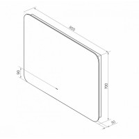 Зеркало Art&Max Ravenna AM-Rav-800-700-DS-F, 80 см, LED-подсветка, датчик движения, бесконтактный сенсор, цвет белый