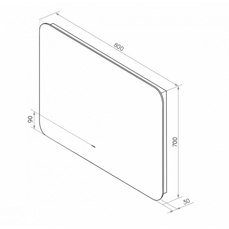 Зеркало Art&Max Ravenna AM-Rav-800-700-DS-F, 80 см, LED-подсветка, датчик движения, бесконтактный сенсор, цвет белый