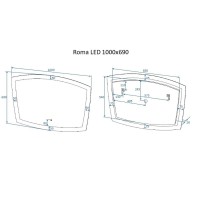 Зеркало Art&Max Roma, AM-Rom-1000-700-DS-F, 100 см, с подсветкой