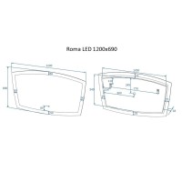 Зеркало Art&Max Roma, AM-Rom-1200-700-DS-F, 120 см, с подсветкой