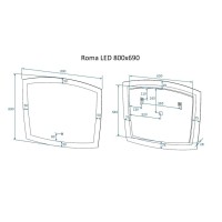 Зеркало Art&Max Roma, AM-Rom-800-700-DS-F, 80 см, с подсветкой