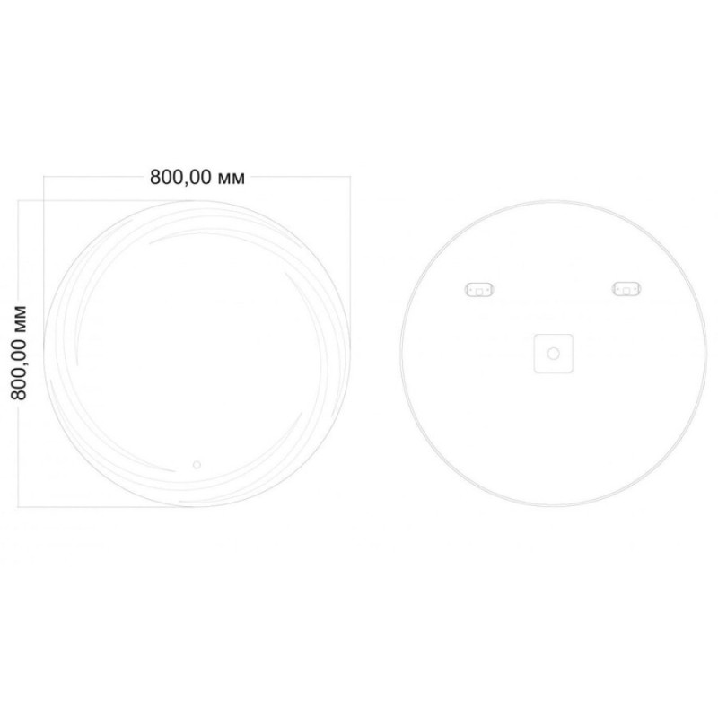 Зеркало Art&Max Romantic AM-Rom-800-800-DS-F, D80 см, с подсветкой