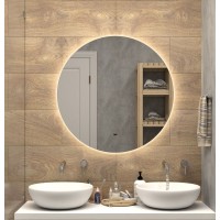 Зеркало Art&Max Sanremo 100 см с подсветкой, круглое, AM-San-1000-DS-C