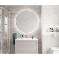 Зеркало Art&Max Sanremo AM-San-1000-DS-F, 100 см, LED-подсветка, датчик движения, бесконтактный сенсор, цвет белый