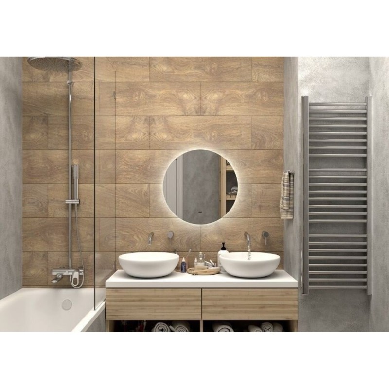 Зеркало Art&Max Sanremo AM-San-550-DS-F, 55 см, LED-подсветка, датчик движения, бесконтактный сенсор, цвет белый