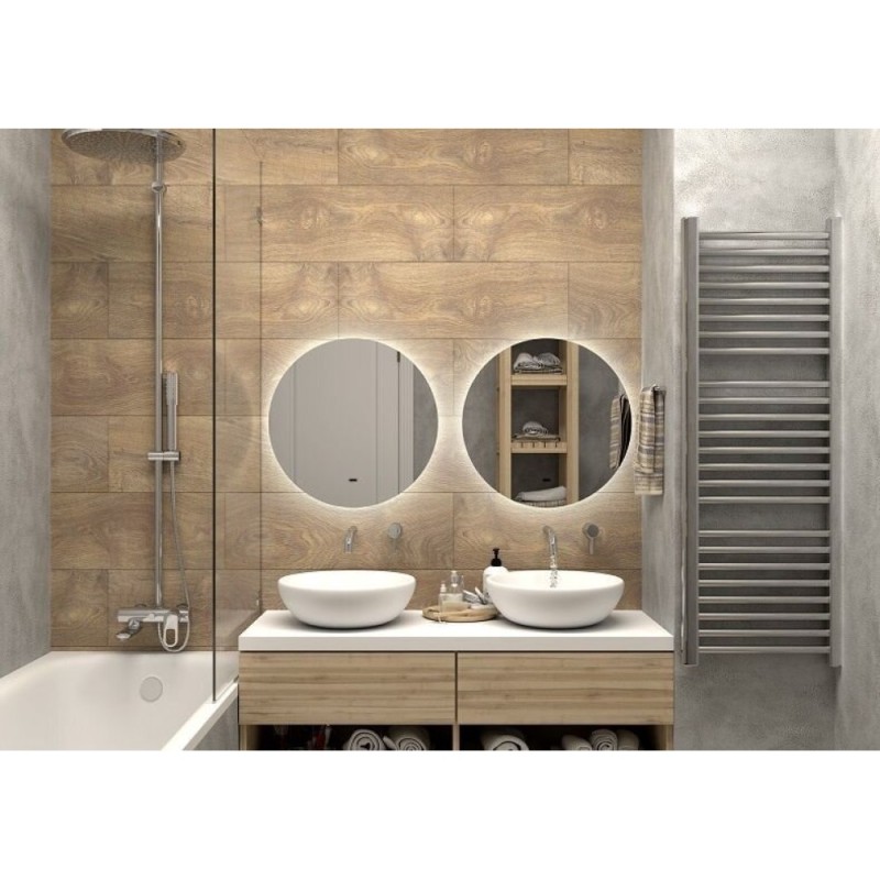 Зеркало Art&Max Sanremo AM-San-550-DS-F, 55 см, LED-подсветка, датчик движения, бесконтактный сенсор, цвет белый