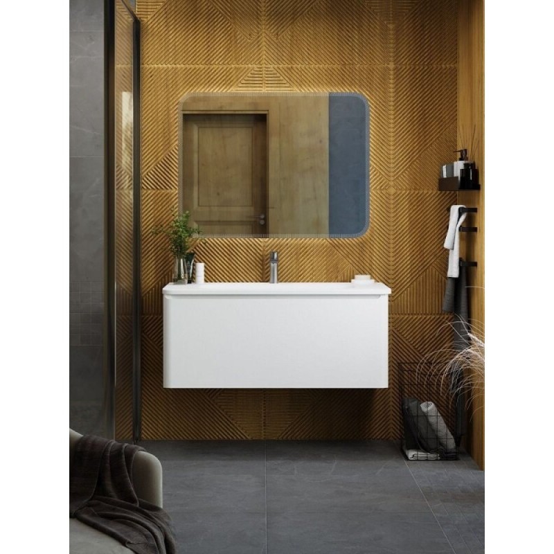 Тумба под раковину Art&Max AM-Sanremo-1000-1C-SO-BL, 100 см подвесная, bianco lucido