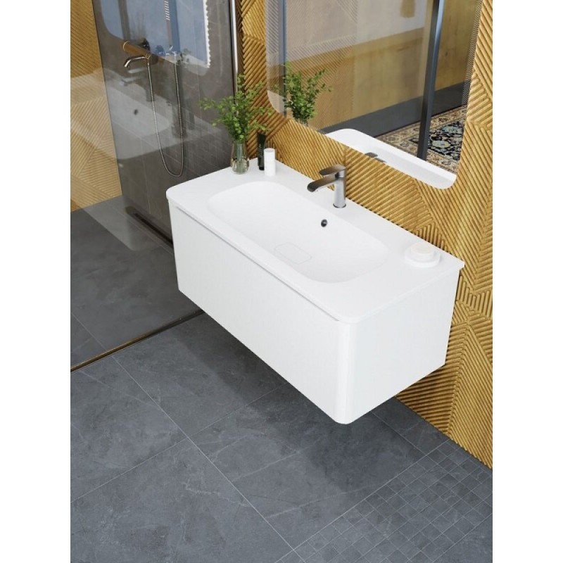 Тумба под раковину Art&Max AM-Sanremo-1000-1C-SO-BL, 100 см подвесная, bianco lucido