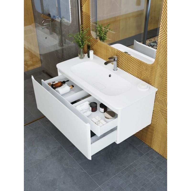 Тумба под раковину Art&Max AM-Sanremo-1000-1C-SO-BL, 100 см подвесная, bianco lucido