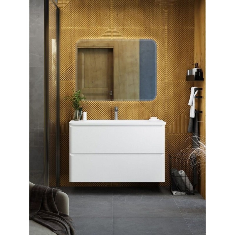 Тумба под раковину Art&Max AM-Sanremo-1000-2C-SO-BL, 100 см подвесная, bianco lucido