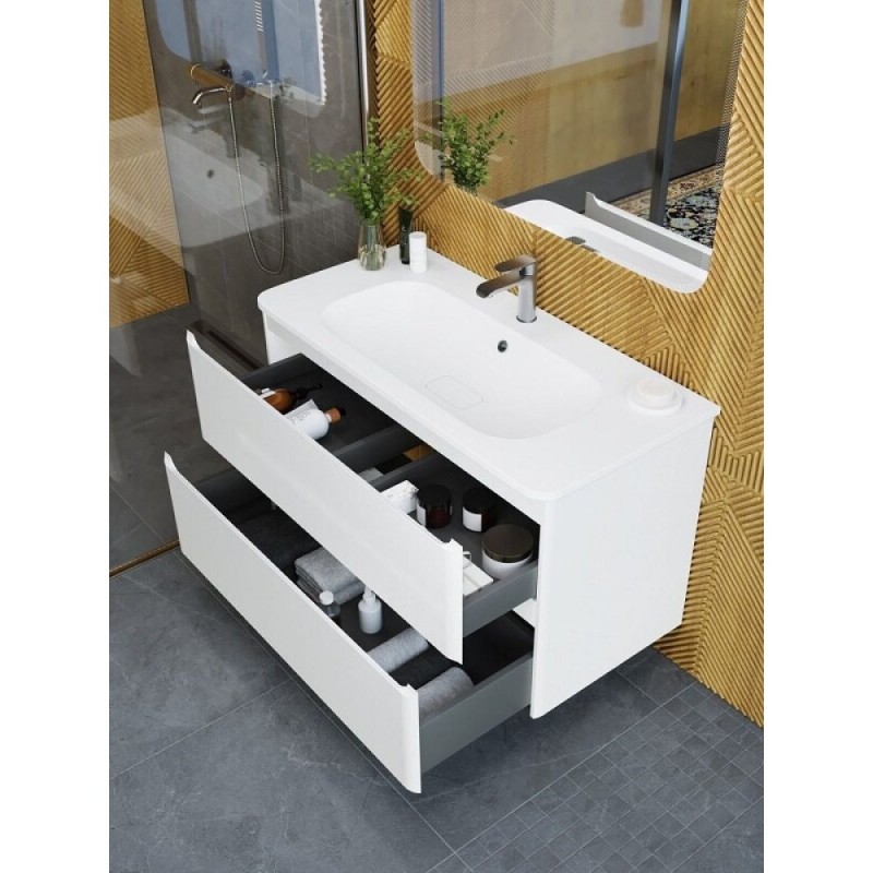 Тумба под раковину Art&Max AM-Sanremo-1000-2C-SO-BL, 100 см подвесная, bianco lucido
