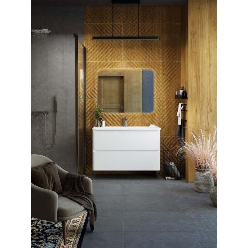 Тумба под раковину Art&Max AM-Sanremo-1000-2C-SO-BL, 100 см подвесная, bianco lucido