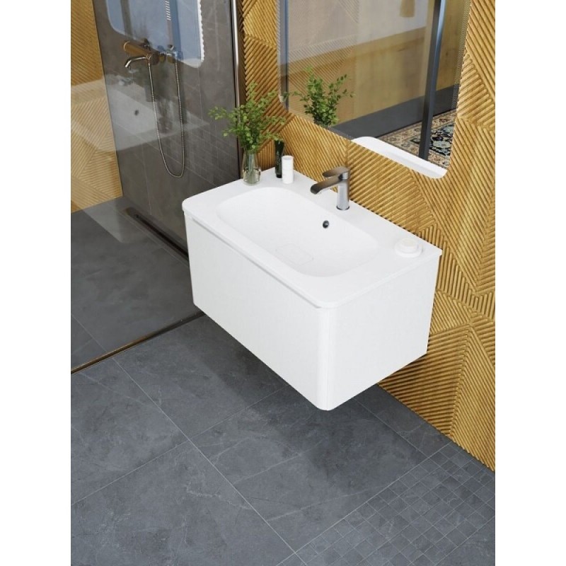 Тумба под раковину Art&Max AM-Sanremo-800-1C-SO-BL, 80 см подвесная, bianco lucido
