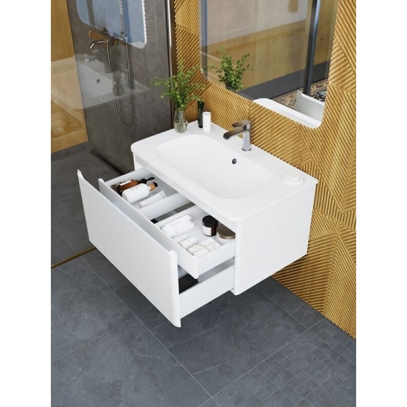 Тумба под раковину Art&Max AM-Sanremo-800-1C-SO-BL, 80 см подвесная, bianco lucido
