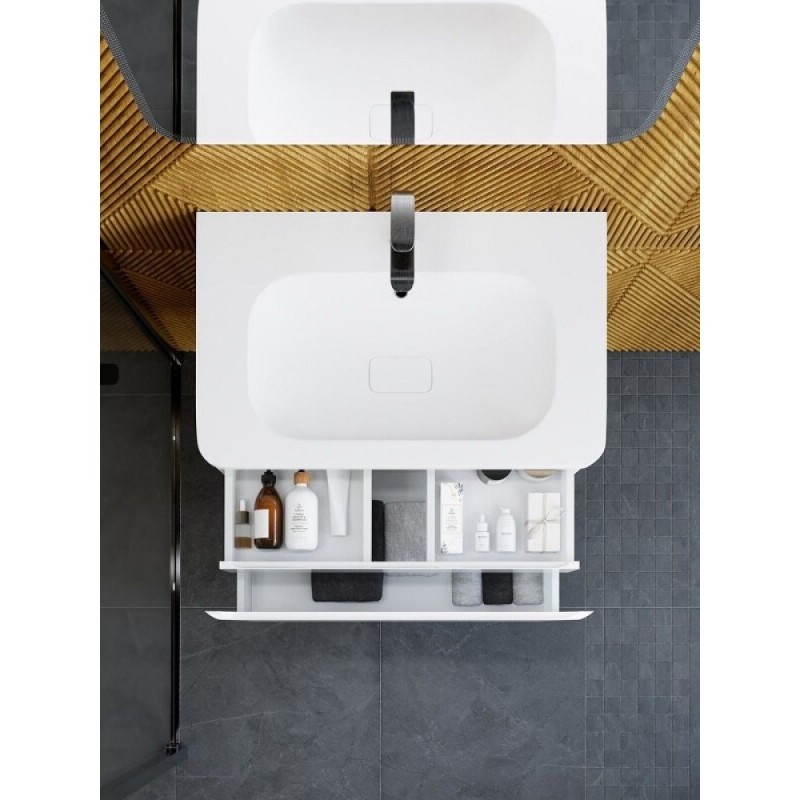 Тумба под раковину Art&Max AM-Sanremo-800-1C-SO-BL, 80 см подвесная, bianco lucido