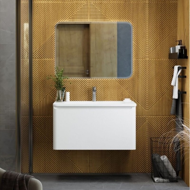 Тумба под раковину Art&Max AM-Sanremo-800-1C-SO-BL, 80 см подвесная, bianco lucido