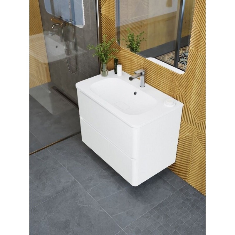 Тумба под раковину Art&Max AM-Sanremo-800-2C-SO-BL, 80 см подвесная, bianco lucido