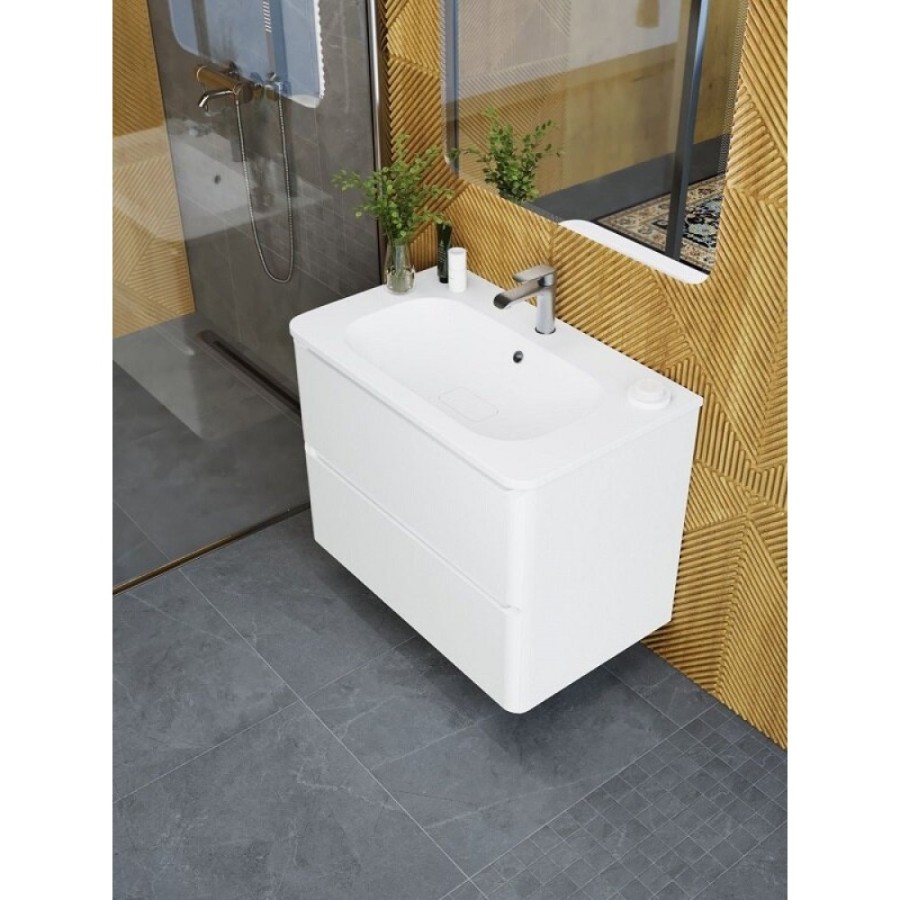 Тумба под раковину Art&Max AM-Sanremo-800-2C-SO-BL, 80 см подвесная, bianco lucido